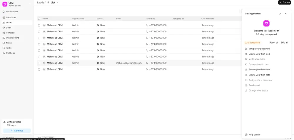 إنشاء وتطوير نظام CRM متكامل باستخدام Frappe و ERPNext