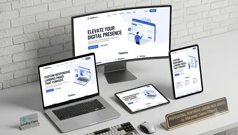 تطوير صفحة هبوط (Landing Page) احترافية ومتجاوبة