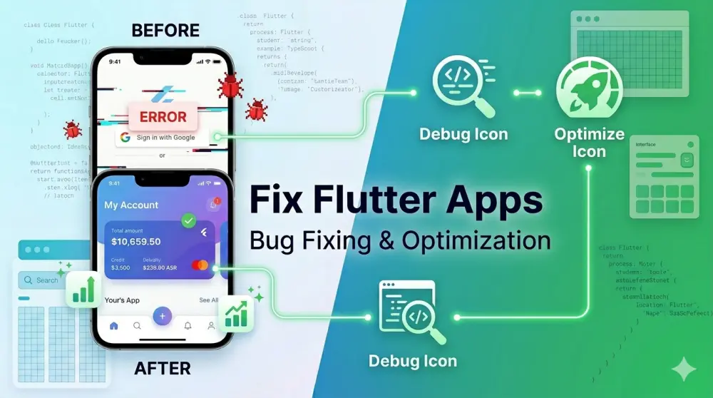 إصلاح مشاكل تطبيقات Flutter وتحسين الأداء | Bug Fixing & Optimization