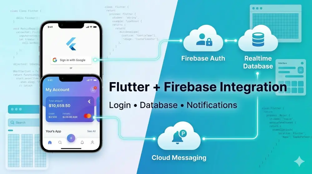ربط تطبيق Flutter بـ Firebase (Authentication, Firestore & Storage)