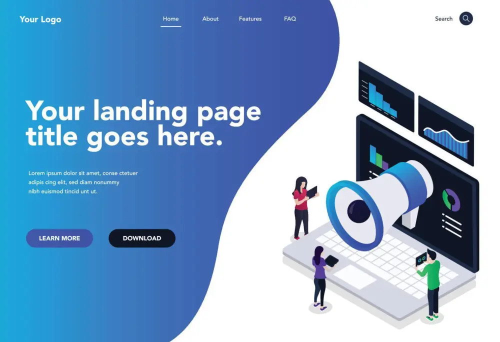 تصميم وتطوير صفحة هبوط (Landing Page) احترافية ومتجاوبة
