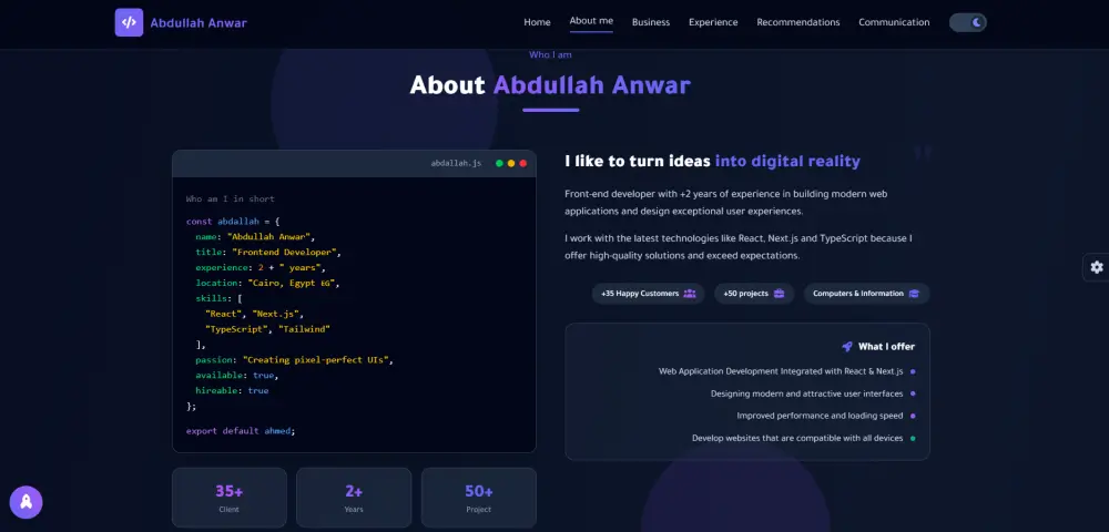 تصميم وتطوير مواقع ويب احترافية باستخدام React و Next.js