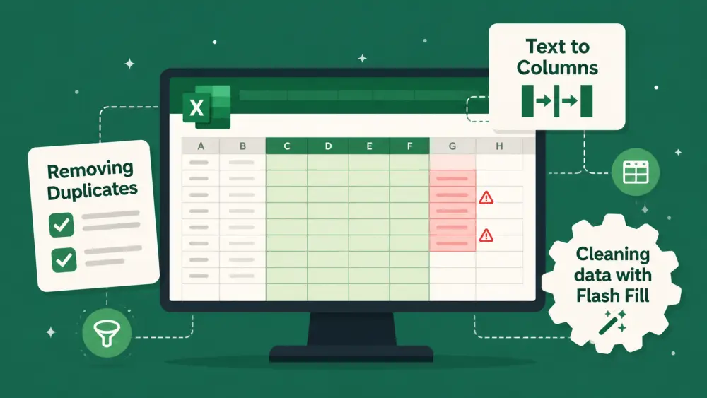 تنظيف وتنظيم بياناتك (Excel / CSV) حتى 1000 صف بشكل احترافي