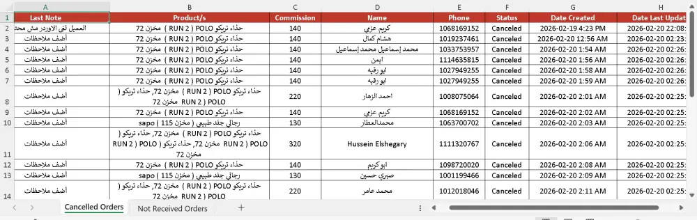 تنظيف وتنظيم بياناتك (Excel / CSV) حتى 1000 صف بشكل احترافي