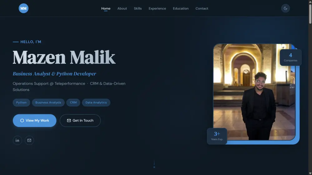 تصميم وتطوير موقع Portfolio احترافي باستخدام HTML وCSS وJavaScript