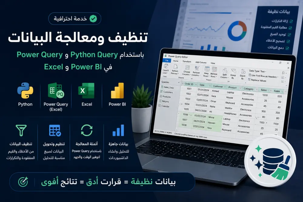 تنظيف البيانات وتجهيزها للتحليل باستخدام Python و Power BI