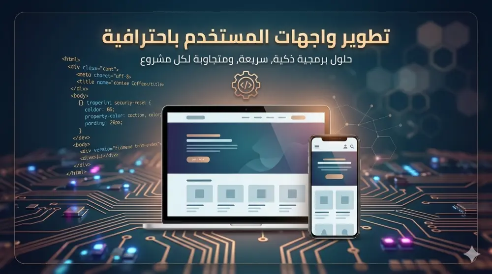 برمجة وتطوير واجهات مستخدم تفاعلية لموقعك الإلكتروني.