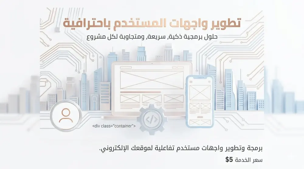 برمجة وتطوير واجهات مستخدم تفاعلية لموقعك الإلكتروني.