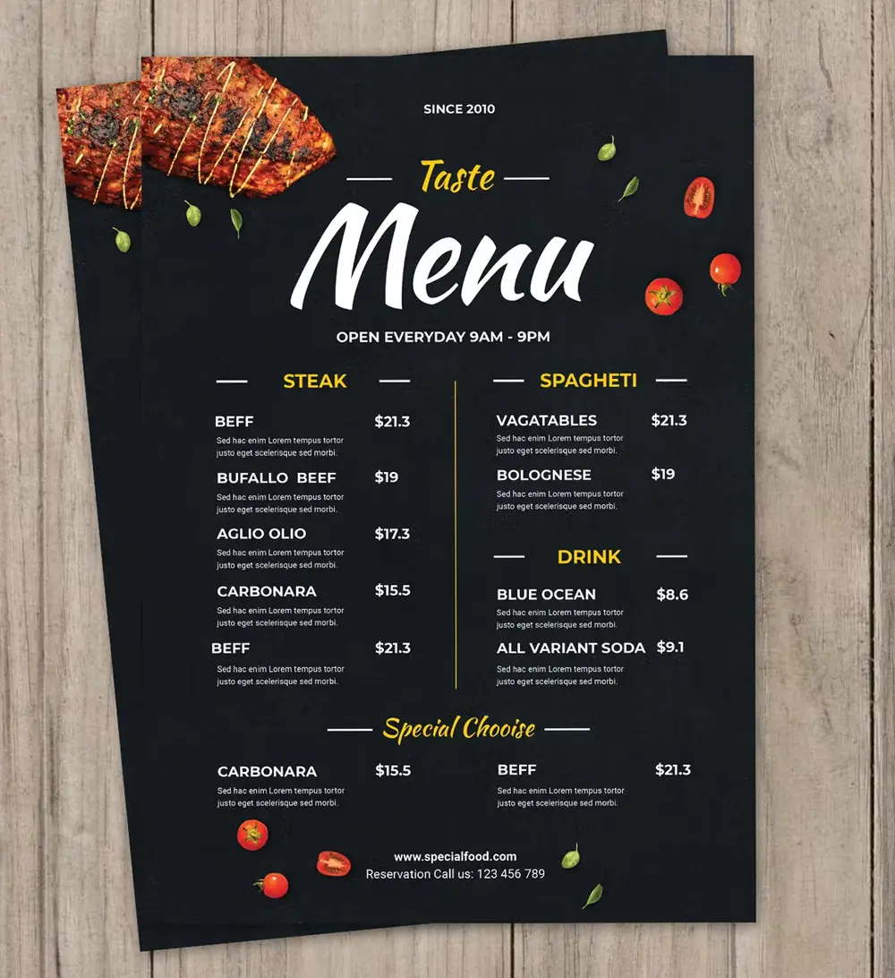 عمل Product Menu Page احترافية بشكل جذاب
