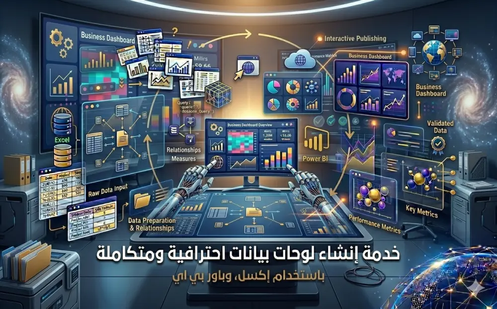 تصميم داشبورد تفاعلي احترافي باستخدام Excel أو Power BI