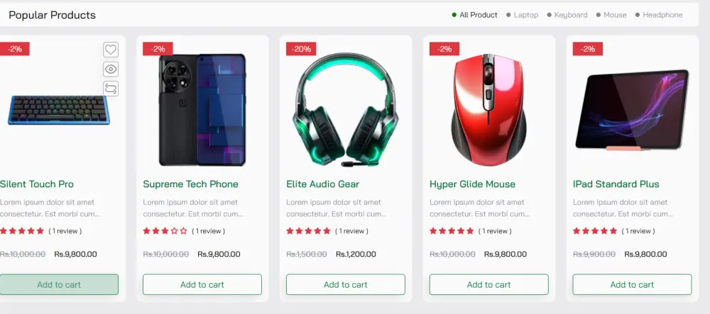 تصميم وتطوير متجر إلكتروني احترافي E-commerce باستخدام HTML CSS JavaScript