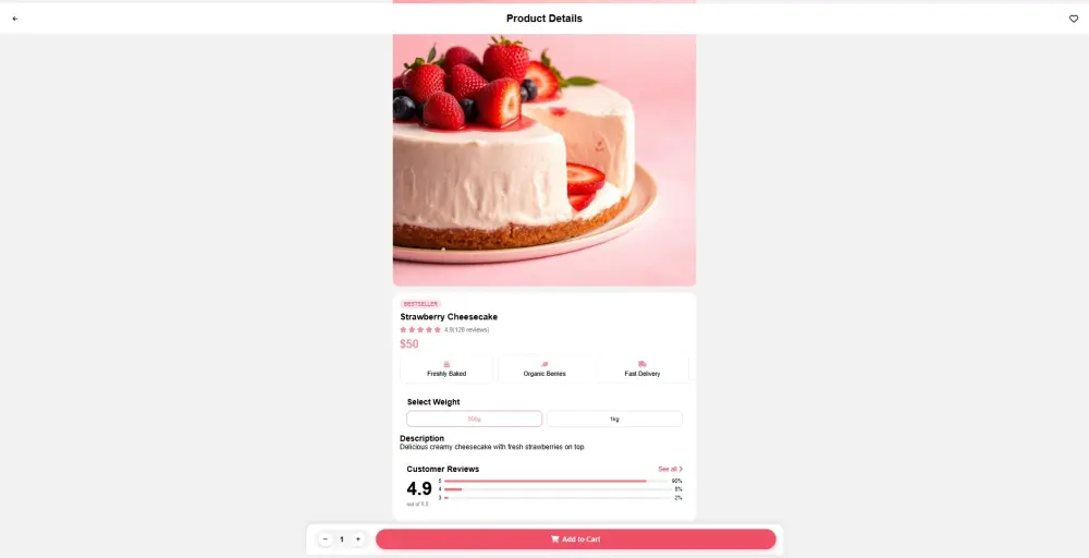 Ecommerce Cake Store