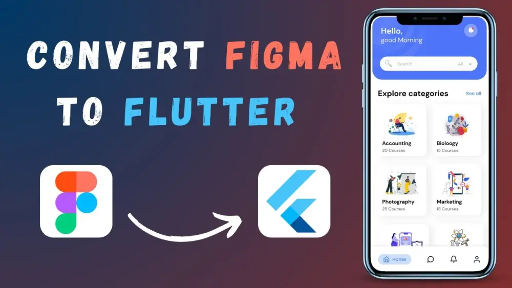 تحويل تصميم شاشة واحدة من Figma أو Adobe XD أو صورة إلى كود Flutter احترافي ومتجاوب مع جميع أحجام الشاشات.