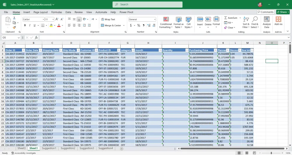 تحليل البيانات واستخراج المؤشرات (Excel Analysis)