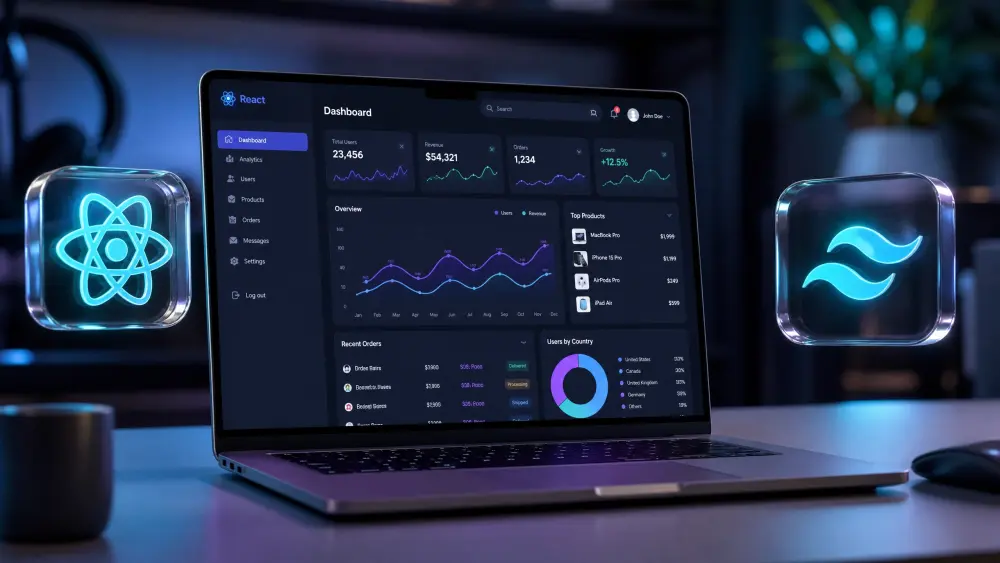 هل تحتاج موقع ويب احترافي باستخدام React.js؟  سأقوم بتطوير موقع Frontend احترافي باستخدام React.js و Tailwind CSS بكود نظيف ومتجاوب مع جميع الأجهزة.