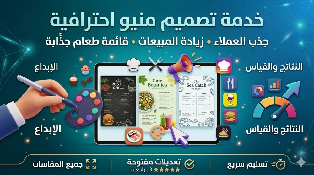 تصميم منيو للمطاعم والكافيهات