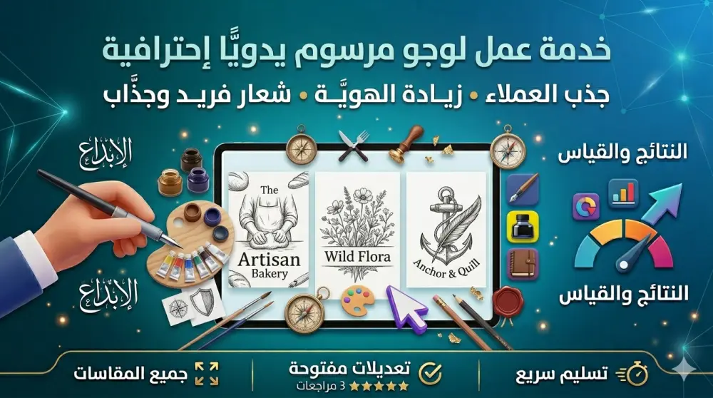 تصميم لوجو مرسوم يدوي بسيط