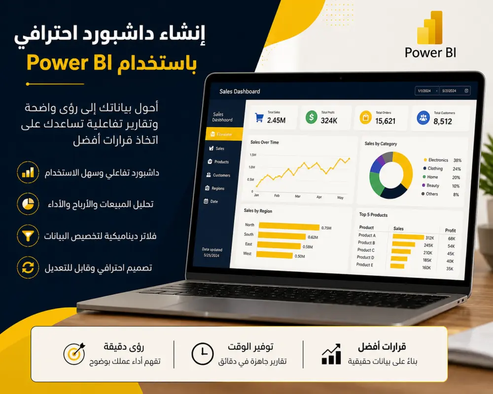 إنشاء Dashboard احترافي باستخدام Power BI