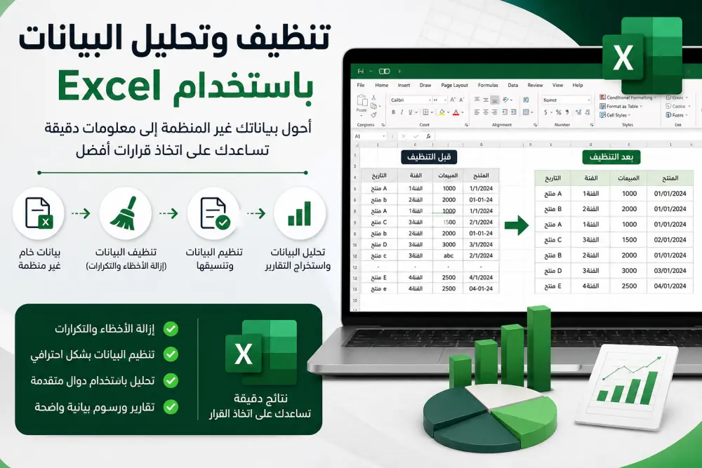 تنظيف وتحليل البيانات باستخدام Excel