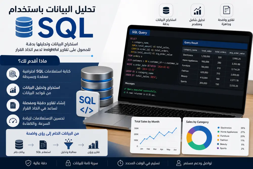 تحليل البيانات باستخدام SQL واستخراج التقارير
