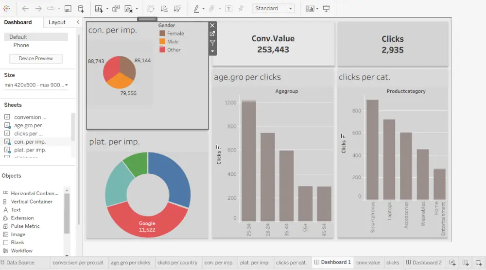 تحليل البيانات وإنشاء Dashboard احترافي (حتى 10,000 صف) باستخدام Power BI و Tableau