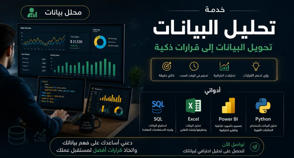 تنظيف وتحليل البيانات باستخدام SQL وPython وPower BI وExcel