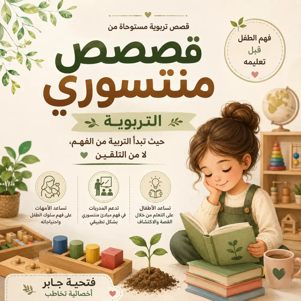 أقدّم مجموعة من القصص التربوية المستوحاة من منهج منتسوري، تهدف إلى مساعدة الطفل على الفهم والاكتشاف بدل التلقين، وتنمية مهاراته السلوكية والتفكيرية بطريقة بسيطة وهادئة .