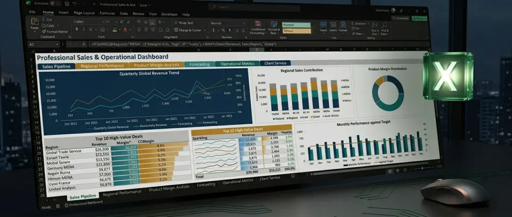 تحليل بياناتك وإنشاء تقارير احترافية بـ Excel