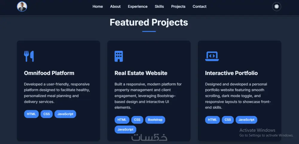 تصميم وتطوير Portfolio احترافي يعرض أعمالك ومهاراتك