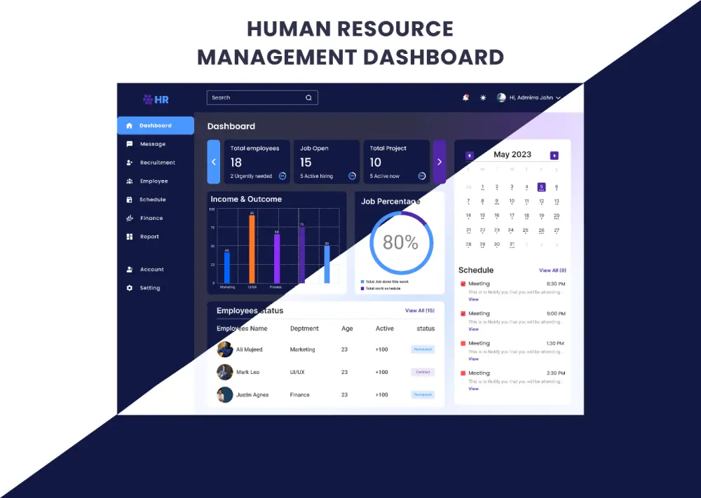 سأقوم بإنشاء نظام إدارة موظفين بسيط (HR System) باستخدام ASP.NET