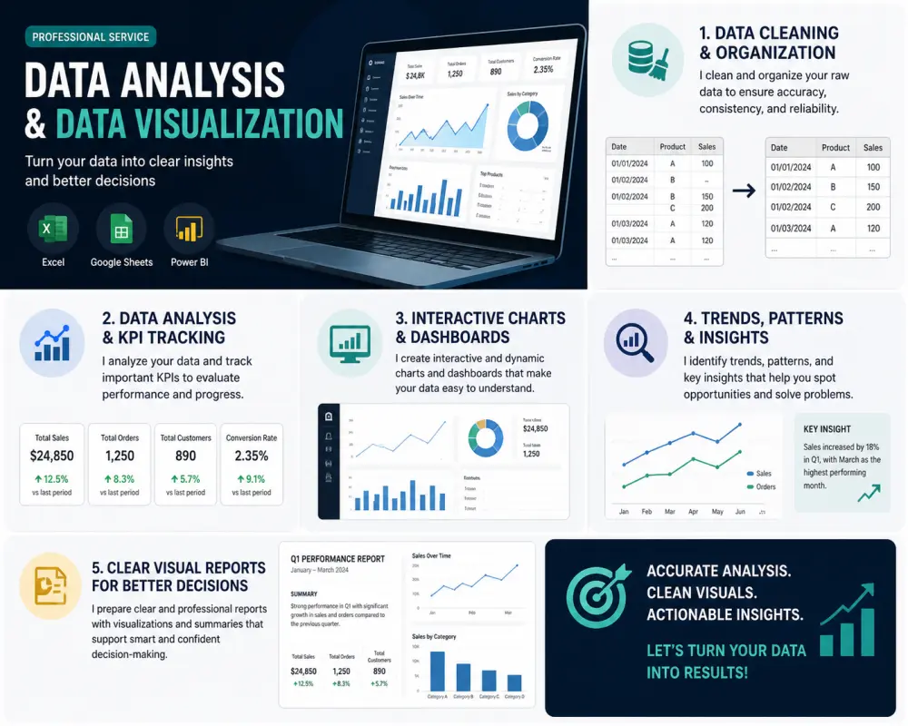 professional Data Analysis and Data Visualization services