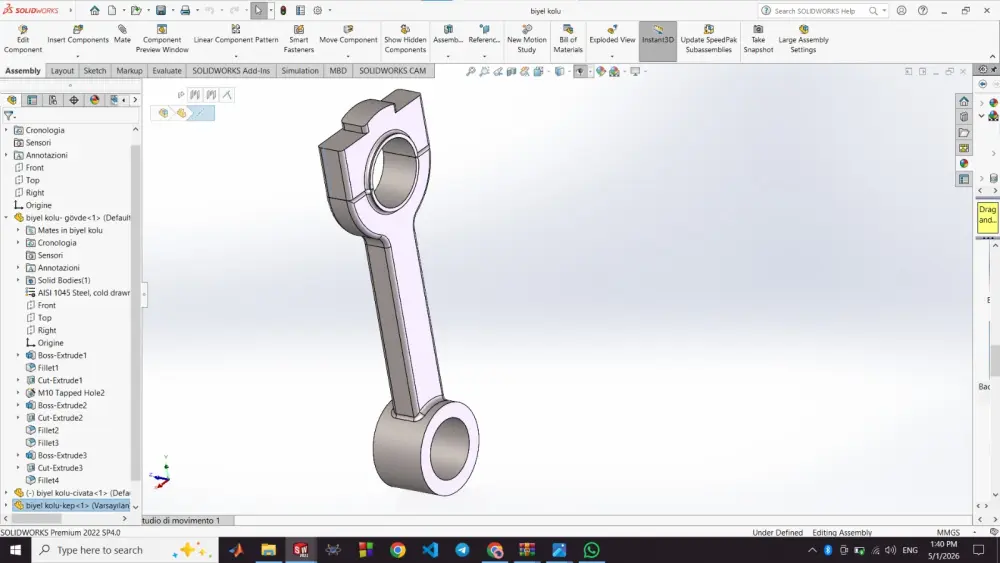 تصميم ميكانيكي باستخدام SolidWorks