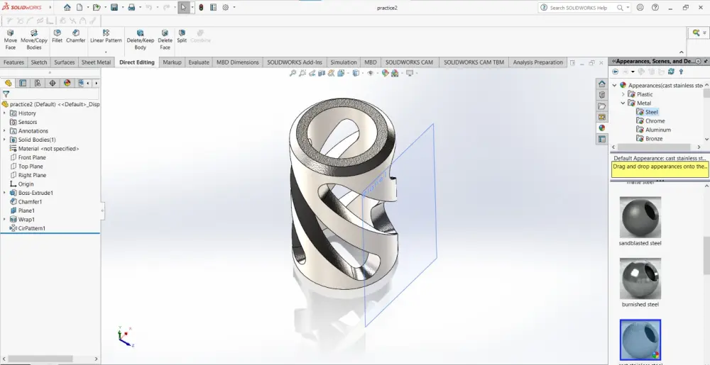 تصميم ميكانيكي باستخدام SolidWorks