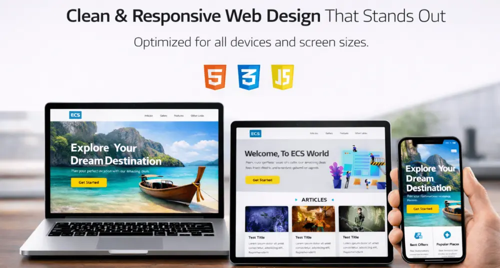 تصميم صفحة هبوط احترافية ومتجاوبة باستخدام HTML و CSS
