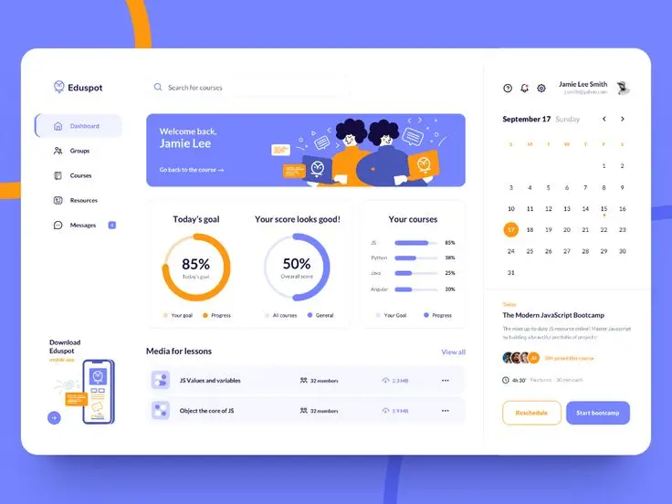 سأصمم لوحه تحكم Dashboard احترافيه وعصريه لموقعك
