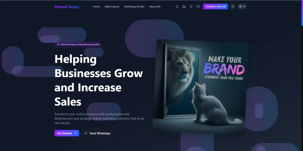 تصميم وتطوير موقع بورتفوليو احترافي (React / Next.js ) متوافق مع SEO