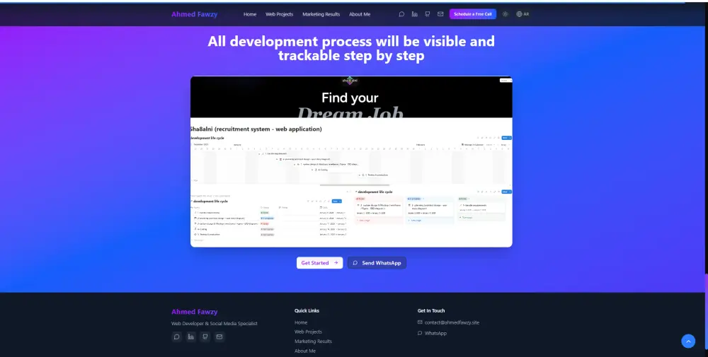 تصميم وتطوير موقع بورتفوليو احترافي (React / Next.js ) متوافق مع SEO