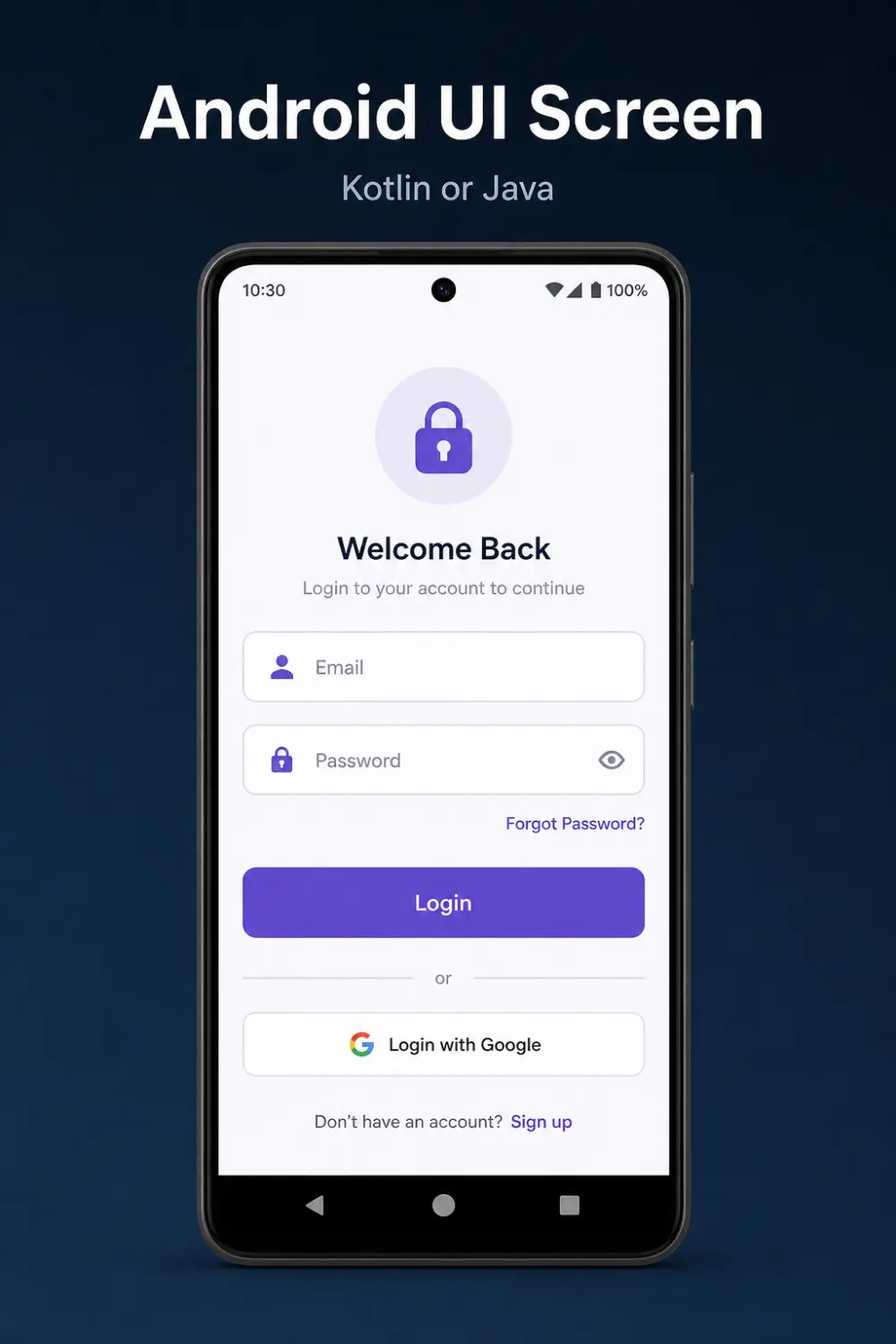تطوير شاشة Android Native احترافية باستخدام Kotlin أو Java