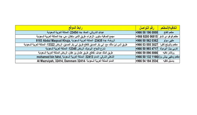 جمع بيانات مطاعم/كافيهات على برنامج Excel بدقة عالية