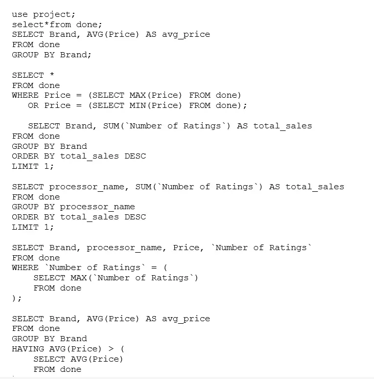 تحليل البيانات باستخدام SQL واستخراج التقارير