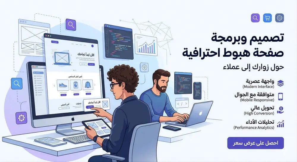 تصميم وبرمجة صفحة هبوط (Landing Page) احترافية لزيادة مبيعات
