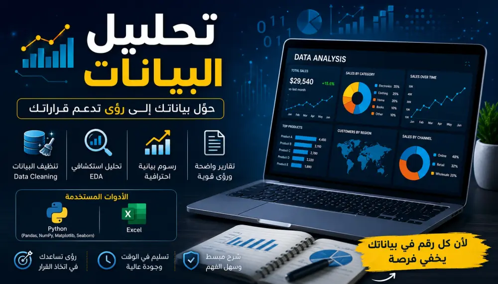 تحليل وتنظيف بيانات احترافي + visualization +واستخراج تقارير مفيده