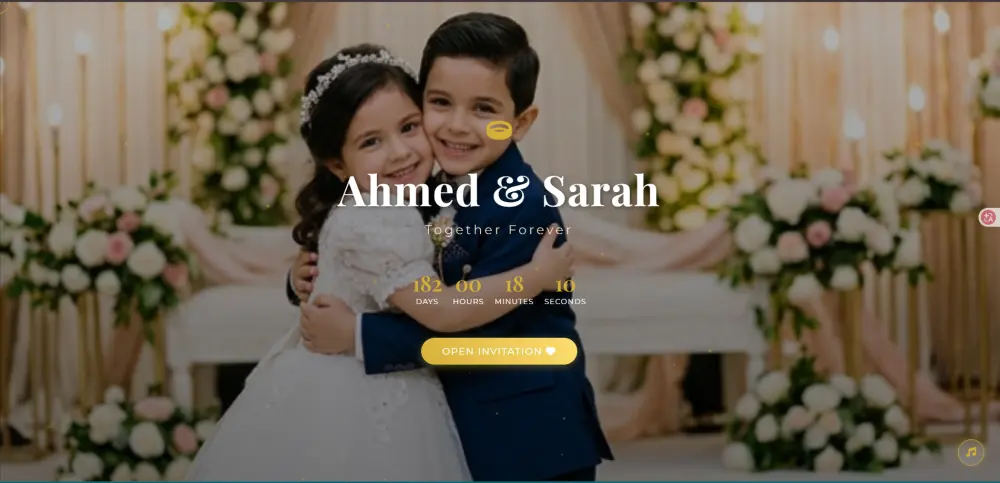 صميم دعوة رقمية تفاعلية (Digital Invitation) احترافية باستخدام HTML وCSS وJavaScript