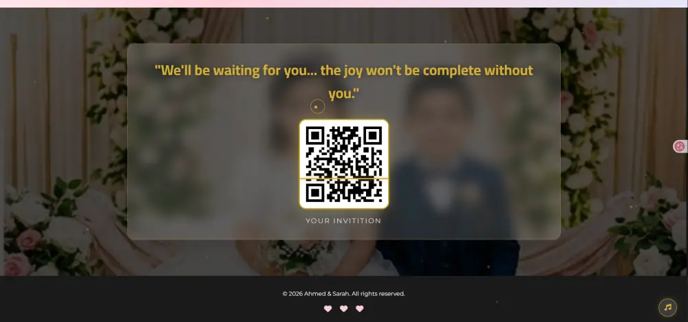 صميم دعوة رقمية تفاعلية (Digital Invitation) احترافية باستخدام HTML وCSS وJavaScript