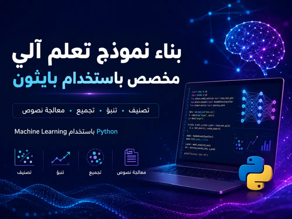 تطوير نموذج تعلم آلي للتنبؤ أو التصنيف باستخدام بياناتك