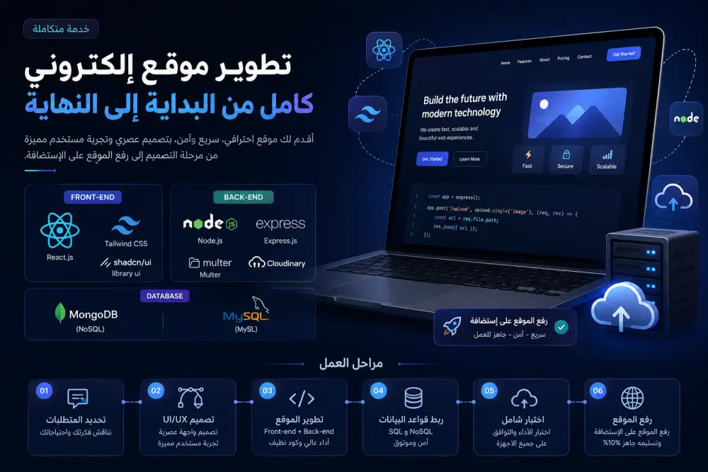 تصميم وبرمجة موقع إالكتروني بالكامل