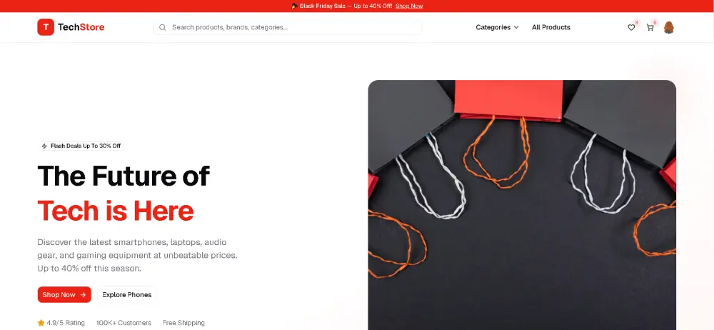 إنشاء متجر إلكتروني احترافي ومتجاوب بالكامل Ecommerce
