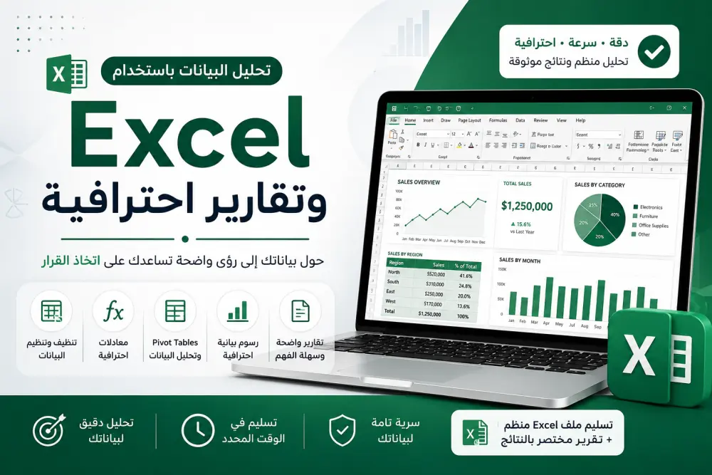 تحليل البيانات باستخدام Excel وإنشاء تقارير احترافية
