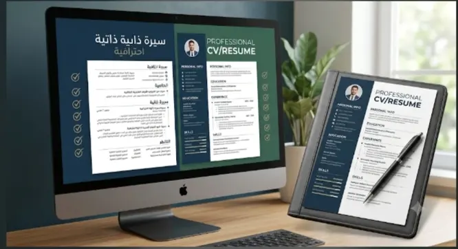 وتنسيق السيرة الذاتية الاحترافية (CV) باللغتين العربية والانجليزية بأعلى جودة | تسليم PDF