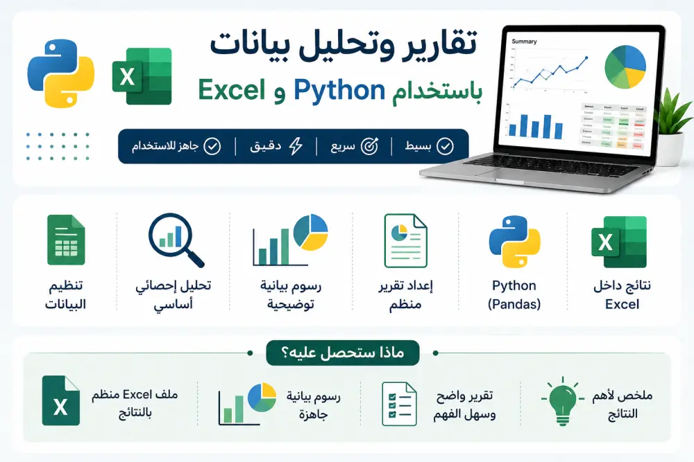 إعداد تقارير وتحليل بيانات بسيط باستخدام Python و Excel